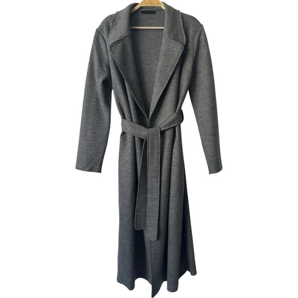 The Row Wool Trench Coat size S Gray Wrap Sash Tie - Picture 15 of 15